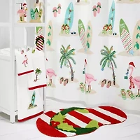 Flamingo Jingle Shower Curtain and Hook Set