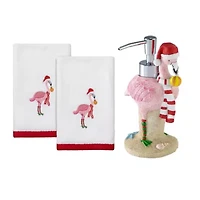 Avanti Flamingo Jingle Lotion Pump and Fingertip Towel Set