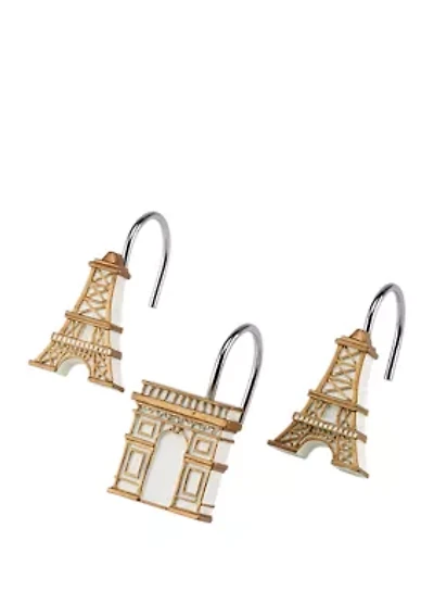 Set of 12 Paris Botanique Shower Curtain Hooks