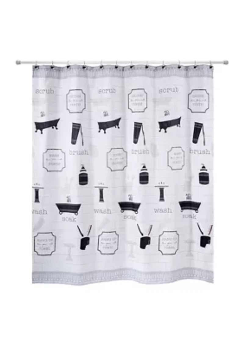 Bath Icons Shower Curtain