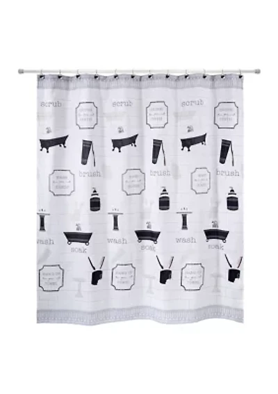 Bath Icons Shower Curtain