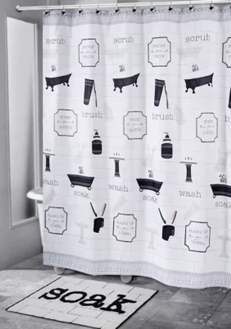 Bath Icons Shower Curtain