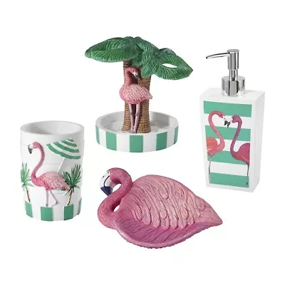 Flamingo Paradise 4pc Bath Accessory Set