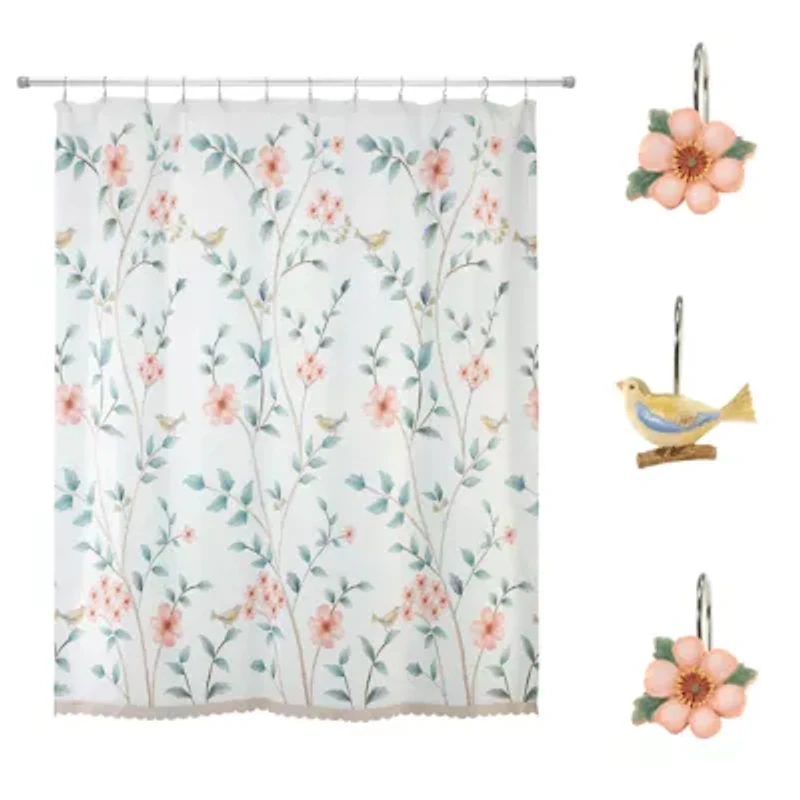 Pretty Birds Shower Curtain & Hook Sets