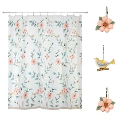 Pretty Birds Shower Curtain & Hook Sets