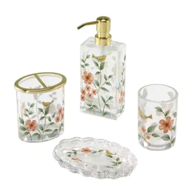 Pretty Birds 4-Piece Bath Accessory Set