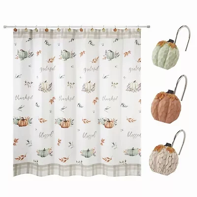 Grateful Patch 13pc Shower Curtain/Shower Hooks Set