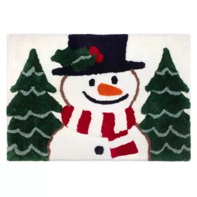 Winter Snowman Bath Rug