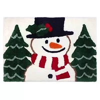 Winter Snowman Bath Rug