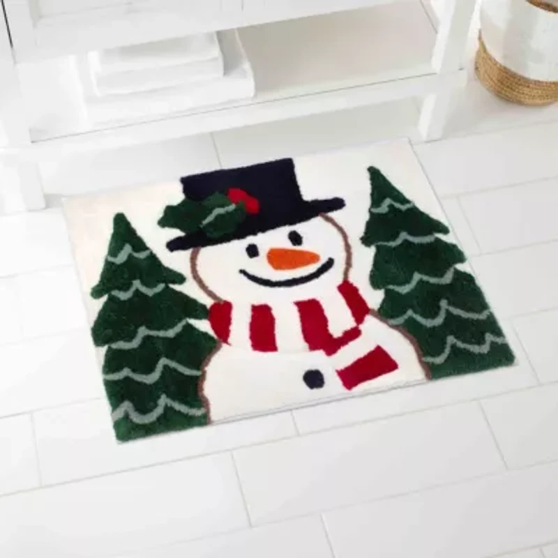 Winter Snowman Bath Rug