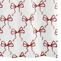 Christmas Bows Shower Curtain Shower Hooks Set