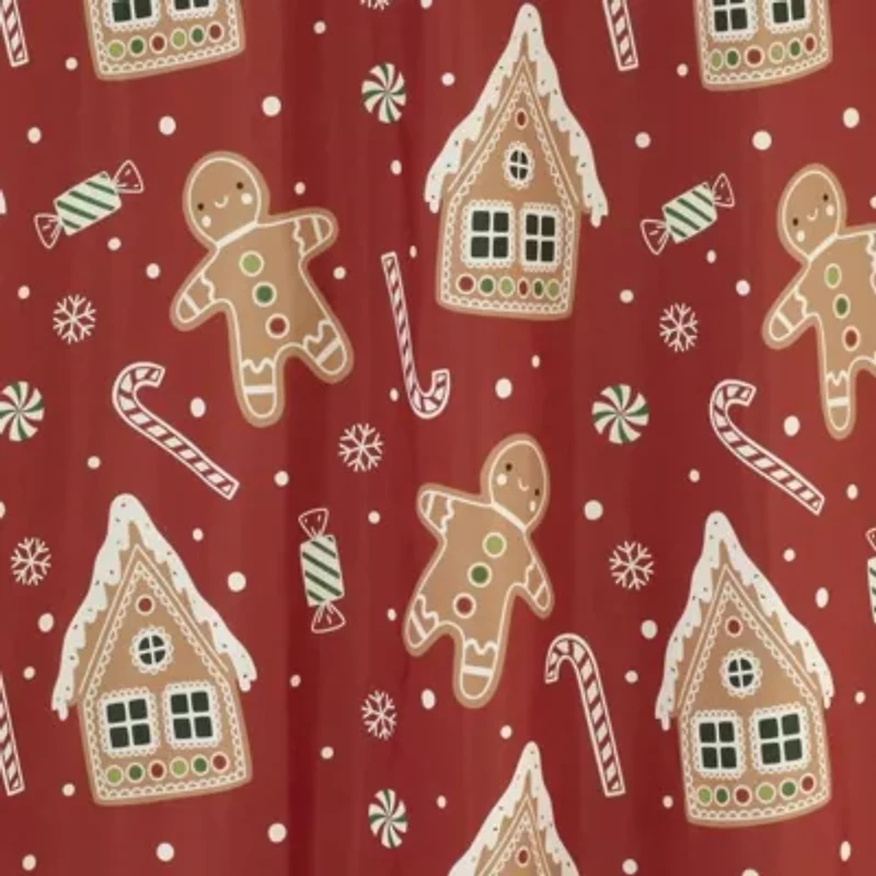 Gingerbread Man Shower Curtain Shower Hooks Set