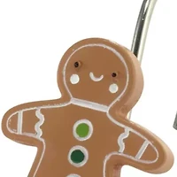 Gingerbread Man Shower Curtain Shower Hooks Set