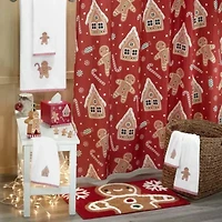 Gingerbread Man Shower Curtain Shower Hooks Set