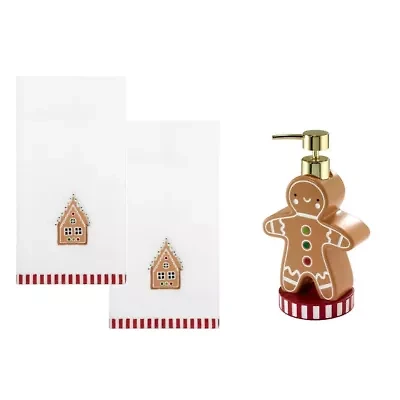 Gingerbread Man 3-pc. Lotion Pump Fingertip Towel Set