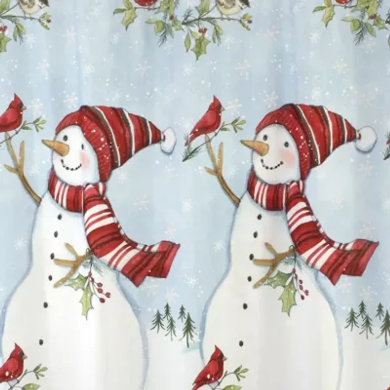 Holiday Cheer Shower Curtain Shower Hooks Set