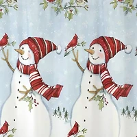 Holiday Cheer Shower Curtain Shower Hooks Set