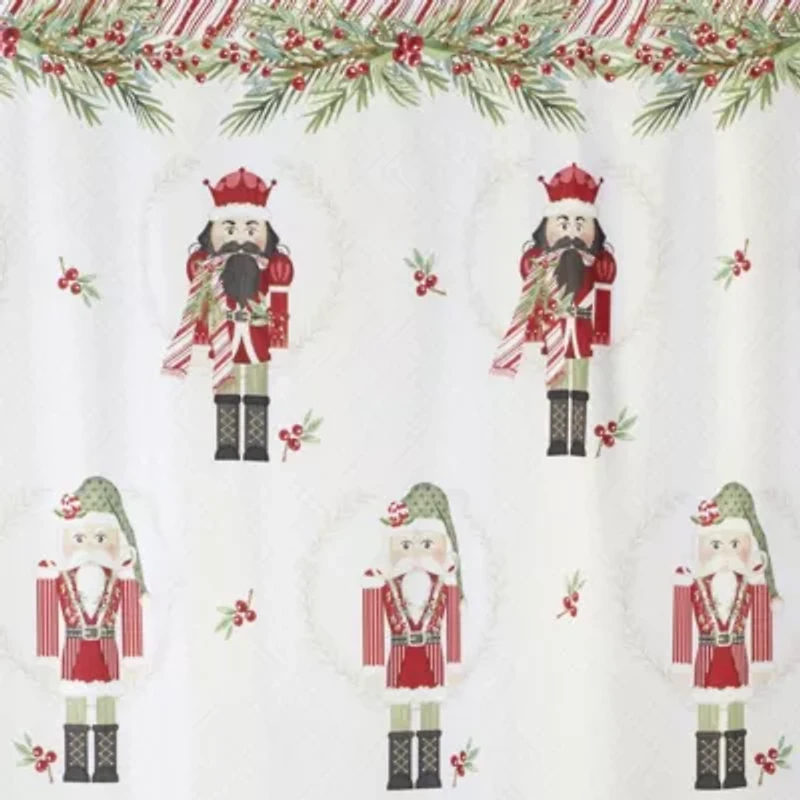 Peppermint Nutcracker Shower Curtain Shower Hooks Set