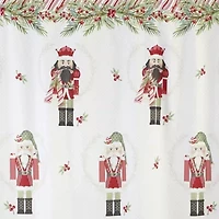 Peppermint Nutcracker Shower Curtain Shower Hooks Set