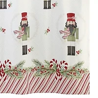 Peppermint Nutcracker Shower Curtain Shower Hooks Set