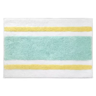Clubhouse Stripe Aqua Bath Rug