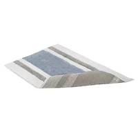 Clubhouse Stripe Blue Bath Rug