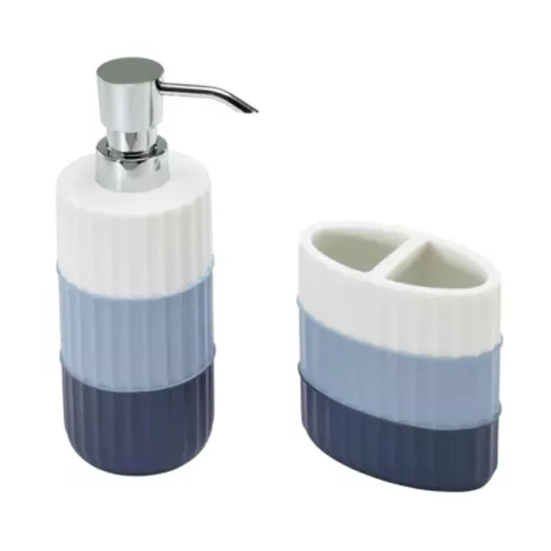 Clubhouse Stripe Blue 2pc. Bath Accessory Set
