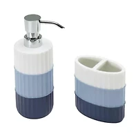 Clubhouse Stripe Blue 2pc. Bath Accessory Set