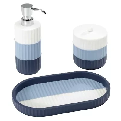 Clubhouse Stripe Blue 3pc. Vanity Bath Set