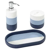 Clubhouse Stripe Blue 3pc. Vanity Bath Set