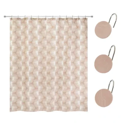 Kendall Clay Shower Curtin and Hooks Set