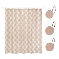 Kendall Clay Shower Curtin and Hooks Set