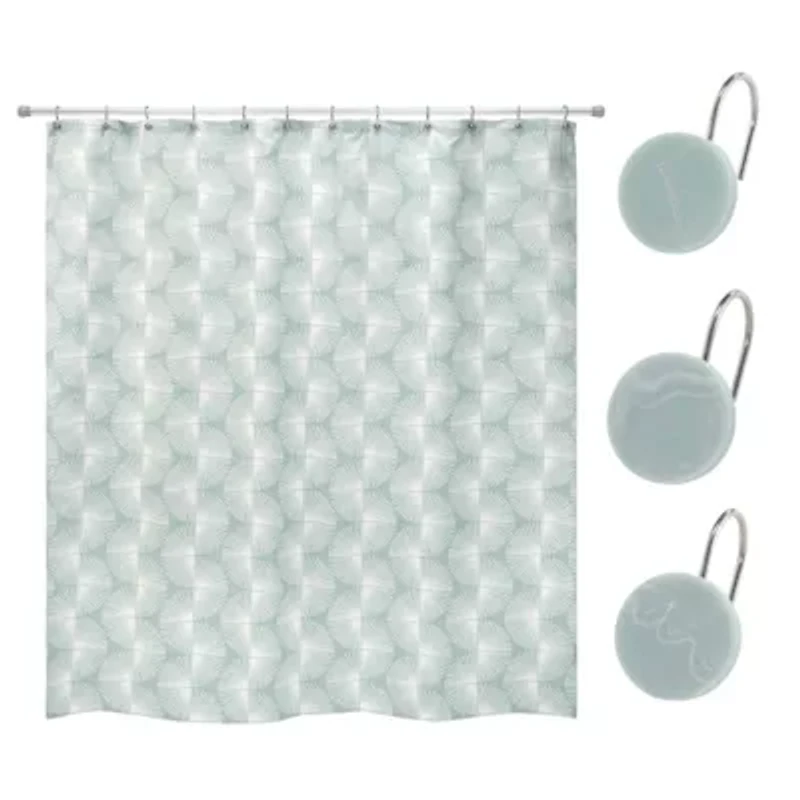 Kendall Oasis Shower Curtin and Hooks Set