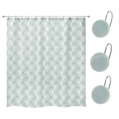 Kendall Oasis Shower Curtin and Hooks Set