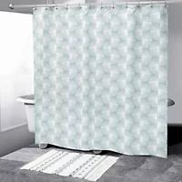 Kendall Oasis Shower Curtin and Hooks Set