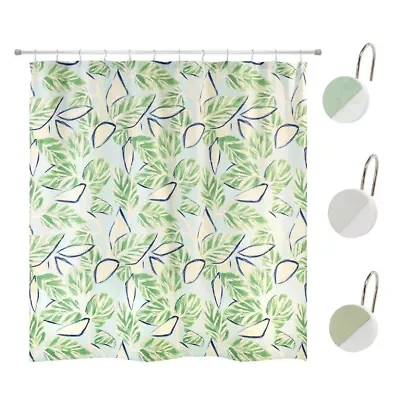 Tropiluxe Shower Curtain/Shower Hook Set