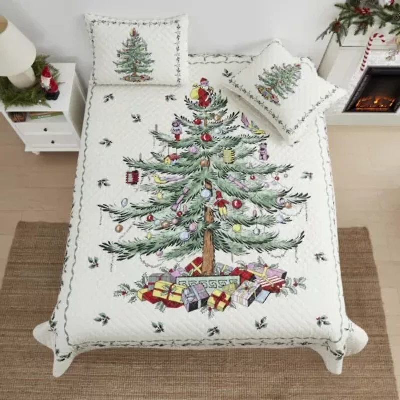 Christmas Tree 3-pc. Full/Queen Quilt Set