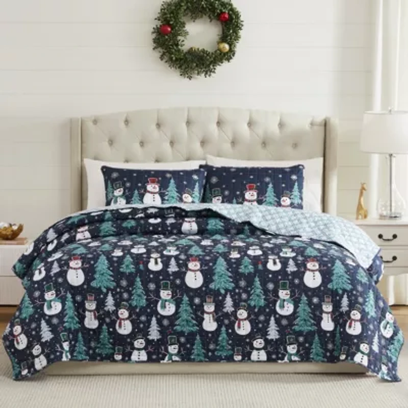 Snowman 3-pc. King Quilt Set