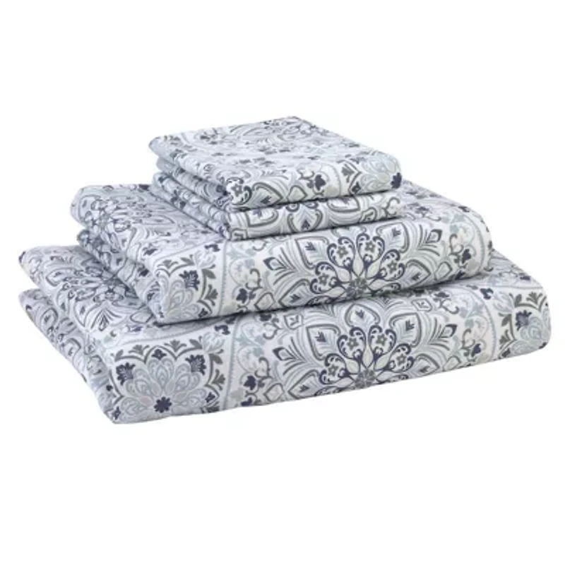 Avanti Cypress Mosaic 4-piece Full Flannel Sheet Set