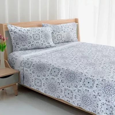 Avanti Cypress Mosaic 4-piece Queen Flannel Sheet Set