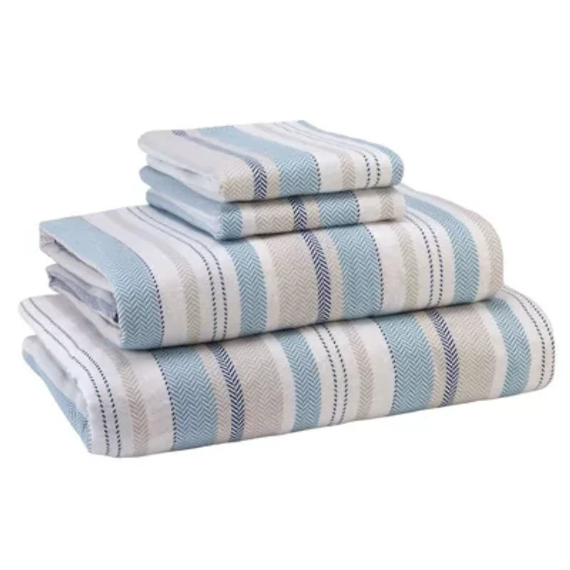 Avanti Pajama Stripe 4-piece Full Flannel Sheet Set