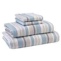 Avanti Pajama Stripe 4-piece Full Flannel Sheet Set