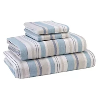 Avanti Pajama Stripe 4-piece King Flannel Sheet Set