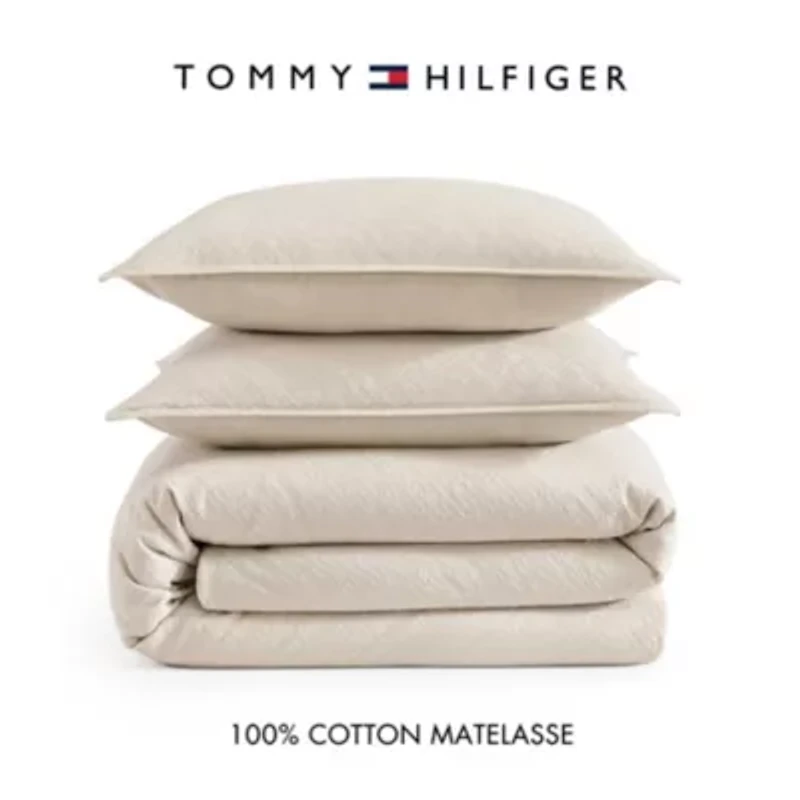 Monogram Matelasse Cotton Duvet Cover Set