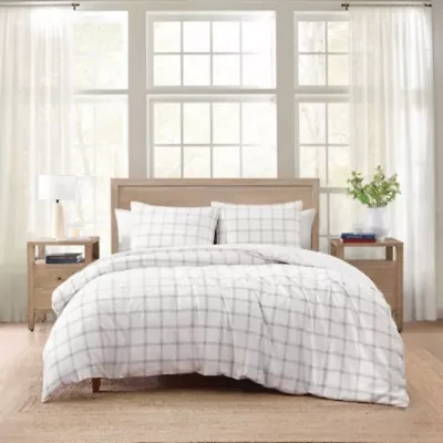 Modern Windowpane Cotton Comforter Set