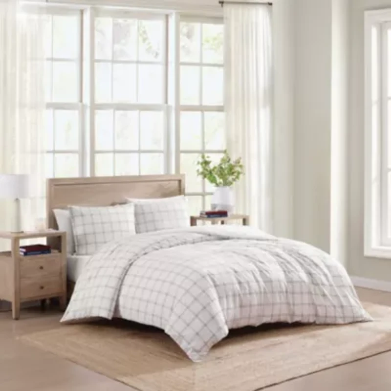Modern Windowpane Cotton Comforter Set