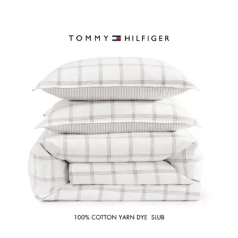 Modern Windowpane Cotton Comforter Set