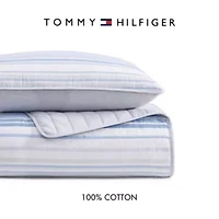 Bold Stripe Textured Cotton Quilt Set