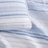 Bold Stripe Textured Cotton Quilt Set