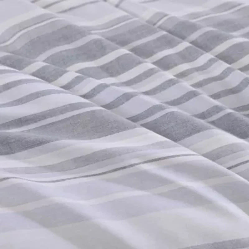Bold Stripe Textured Cotton Comforter Set